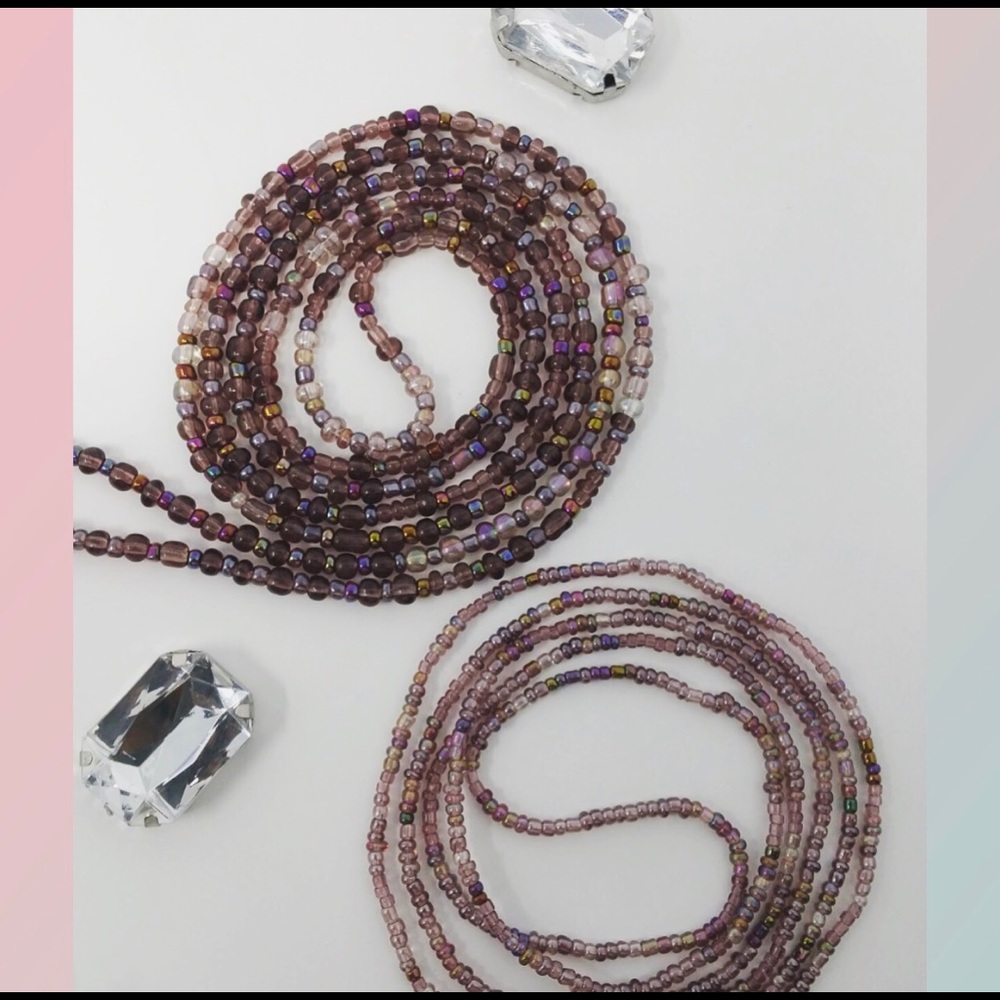 NWOT 51” Berry Bloom Custom Handmade Waist Beads
